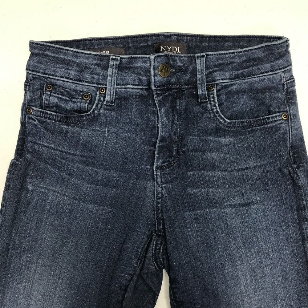 NYDJ Straight Capri Jeans Womens SZ 2 Blue Denim 26"W x 22" Inseam LiftXTuckTech - Picture 4 of 16